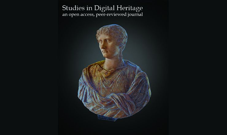 An image of a bust with the words Studies in Digital Heritage