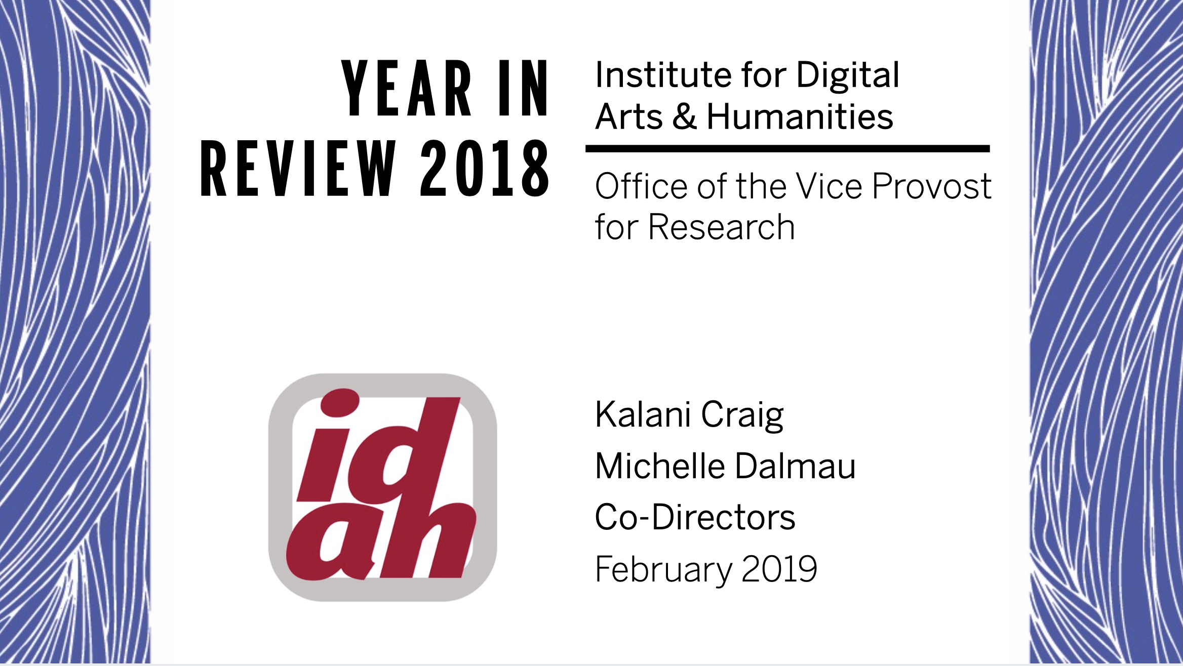 2018 IDAH Annual Review: Image of Title Slide