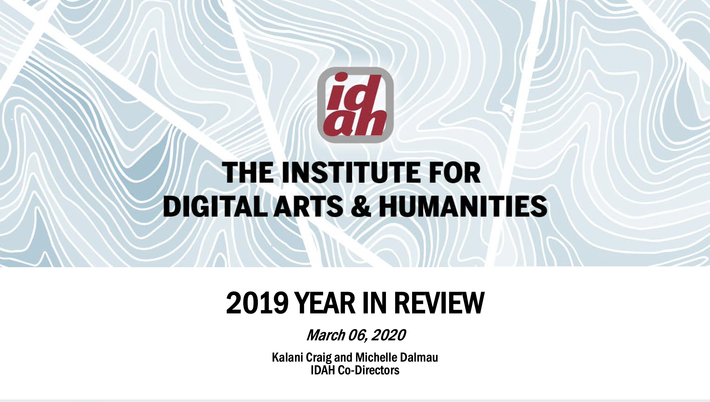 2019 IDAH Annual Review: Image of Title Slide