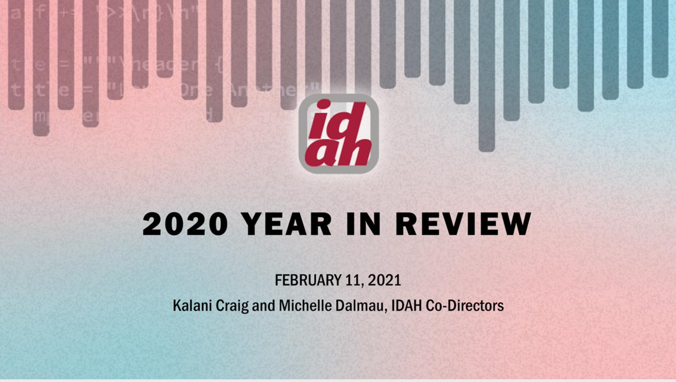IDAH 2020 Annual Report: Image of Title Slide