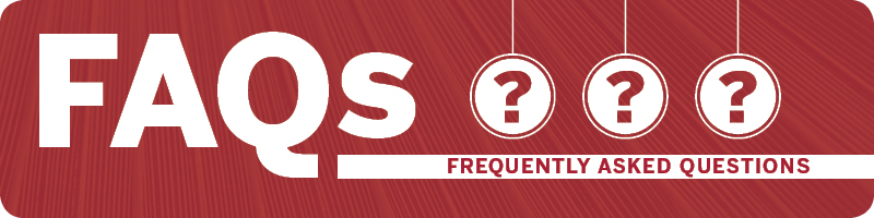 A banner displaying FAQS - Frequently Asked Questions